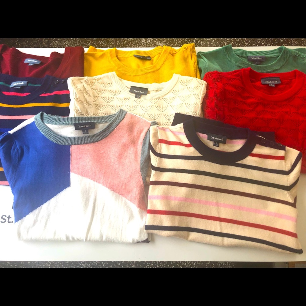 Lot of ModCloth Short Sleeve Sweaters (8) — Small